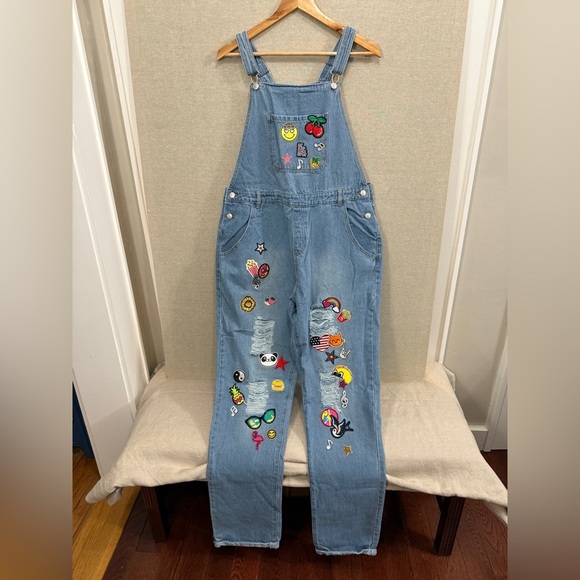 Curtain Call Costume Overalls Patches Adult A2X - Picture 1 of 15